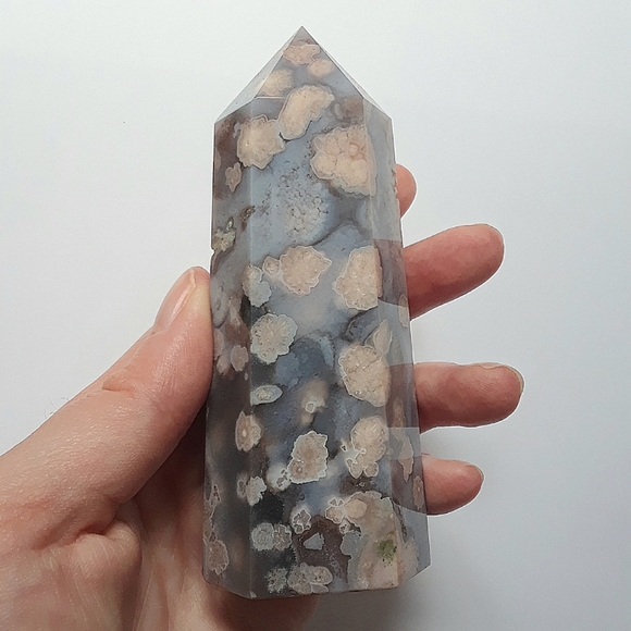 Blue/Pink Flower Agate Tower - Picture 1 of 5